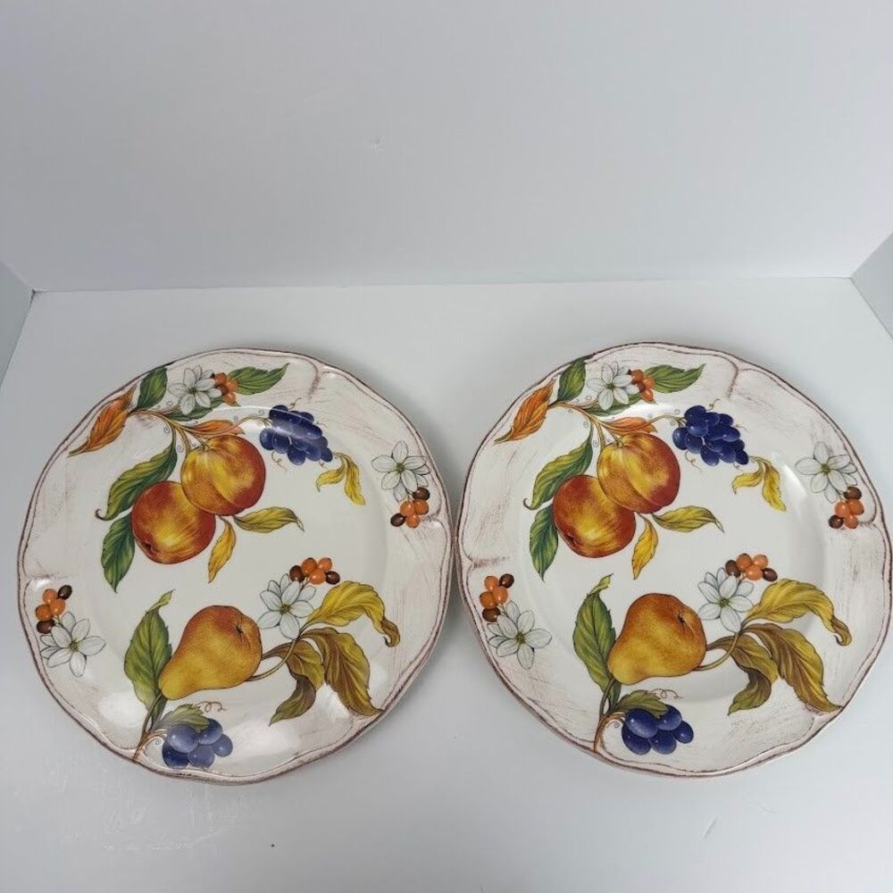 Two Sur La Table Frutta Dinner Plates, Made in Italy, Still w Original Tag - Picture 2 of 8